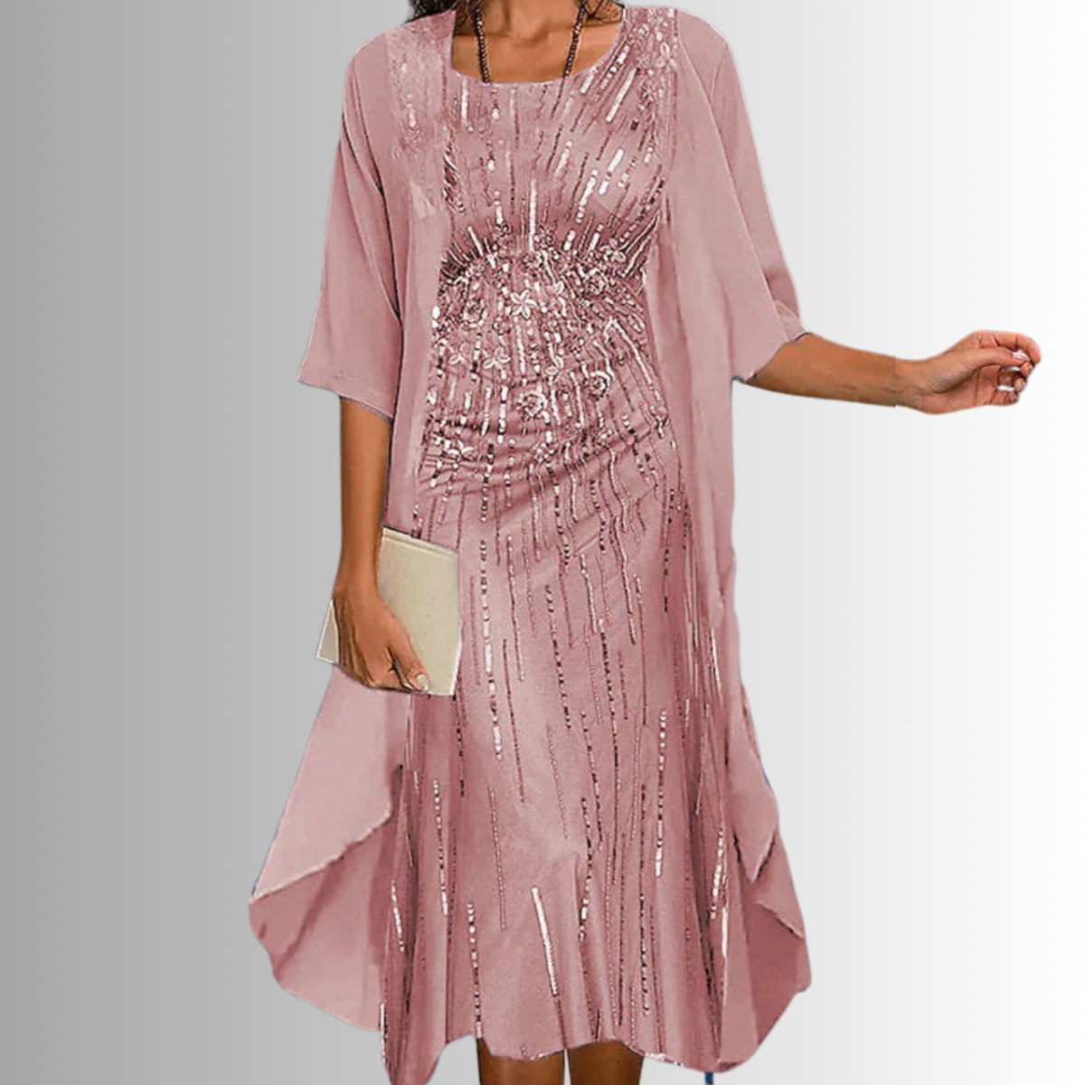 Floral slip midi dress and duster set – colour option