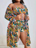 Floral three-piece swim set – detail view