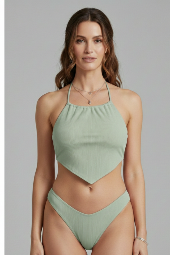 High neck halter bikini – colour option