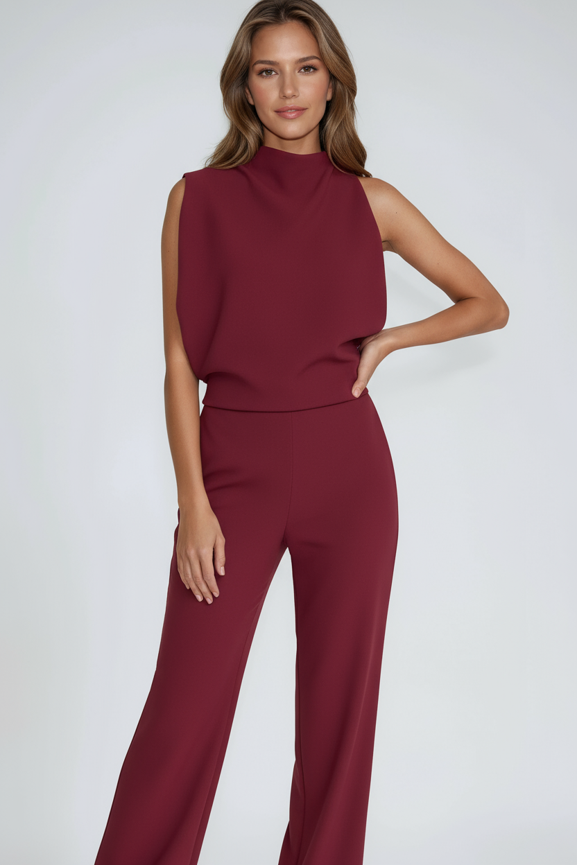 Asymmetric one-shoulder jumpsuit – colour option