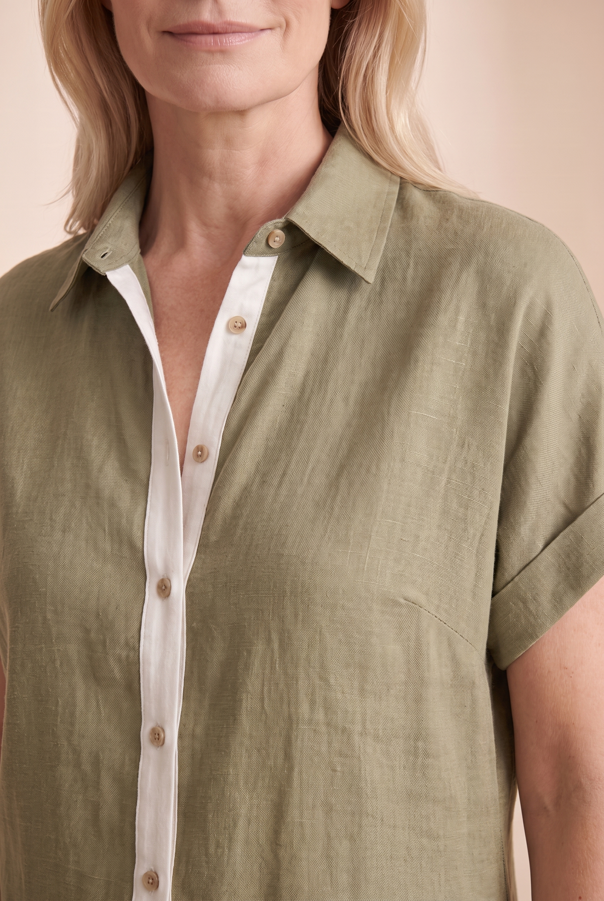 Women's linen-look shirt maxi dress – alternate view