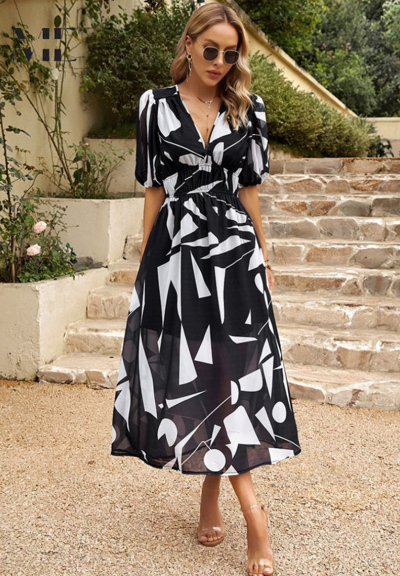 Linen-look floral summer dress – colour option