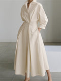 Women's linen-look flowing full-length maxi dress