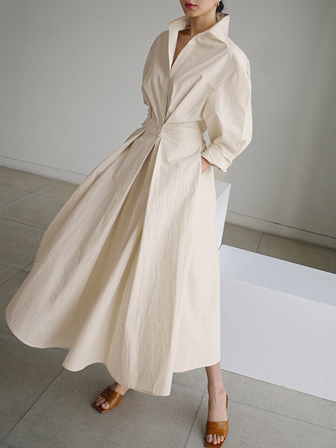 Linen-look flowing maxi dress – alternate view