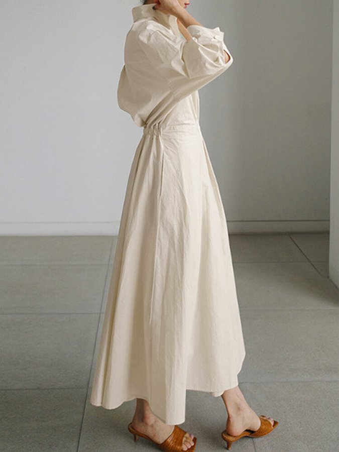 Linen-look flowing maxi dress – alternate view