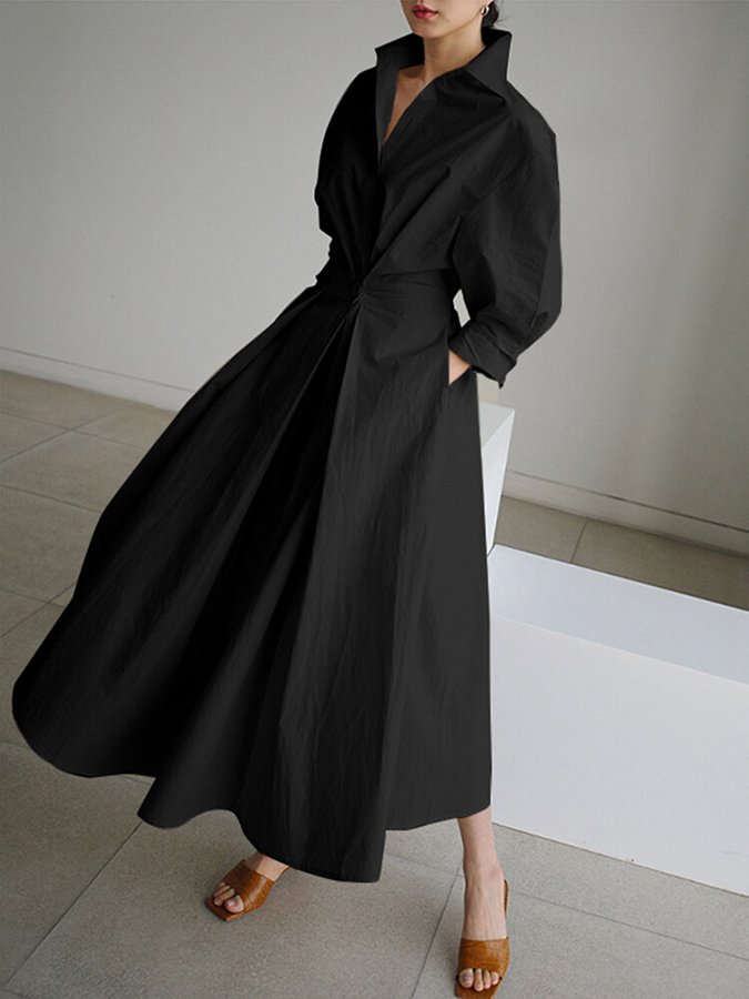 Linen-look flowing maxi dress – alternate view