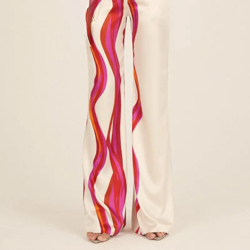 Linen-look off-shoulder trouser set – alternate view