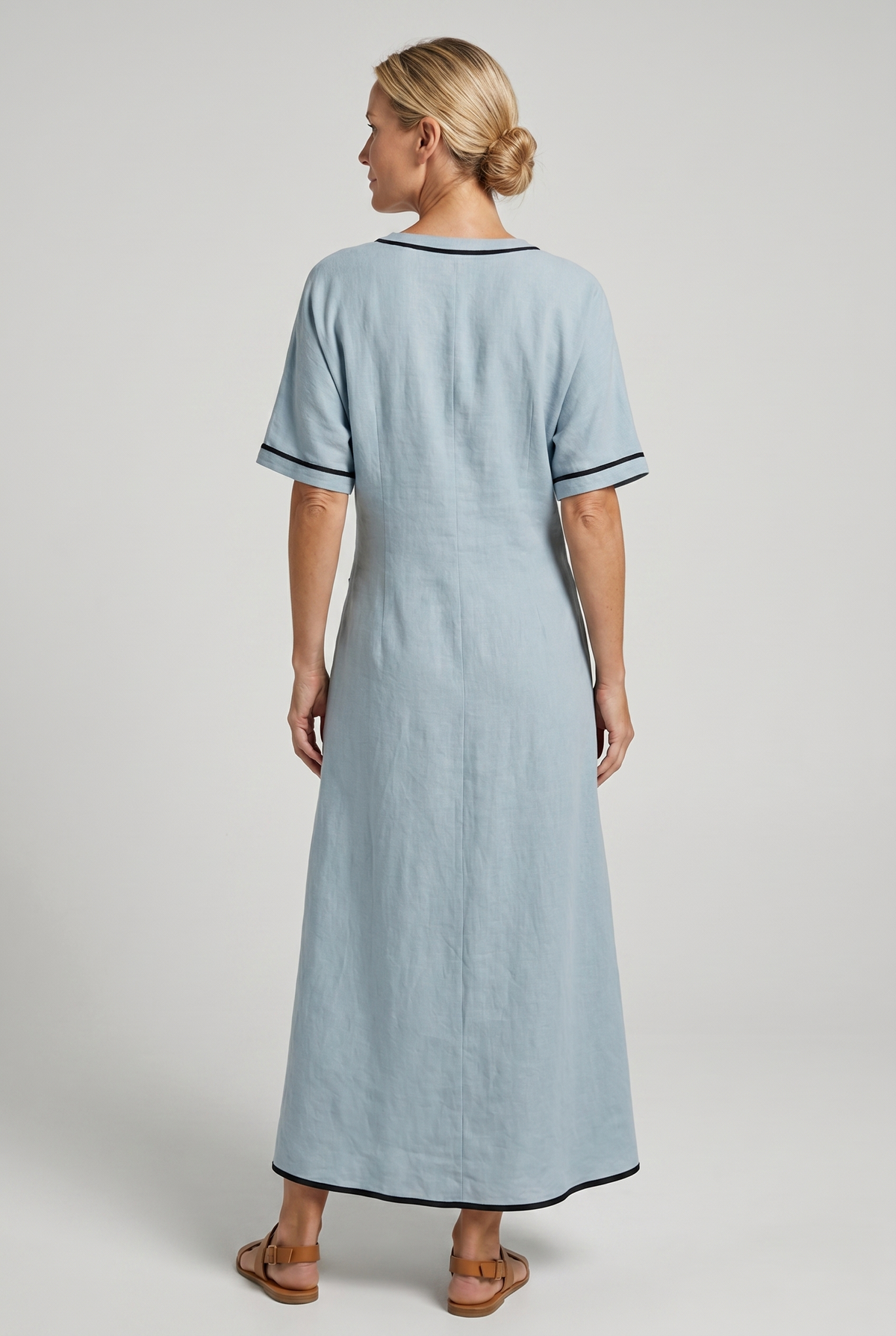 Women's linen-look twist-front maxi dress – alternate view