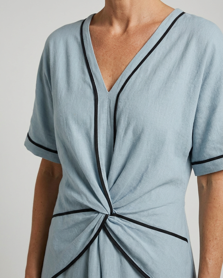 Women's linen-look twist-front maxi dress – alternate view