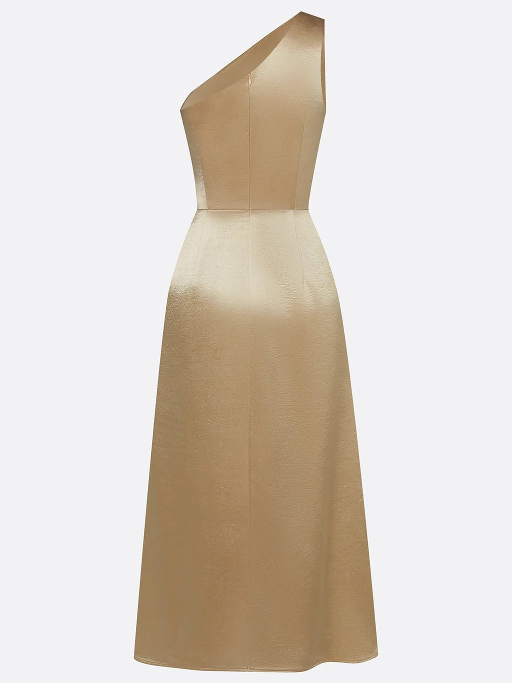 Women's One-Shoulder Ruched Midi Dress