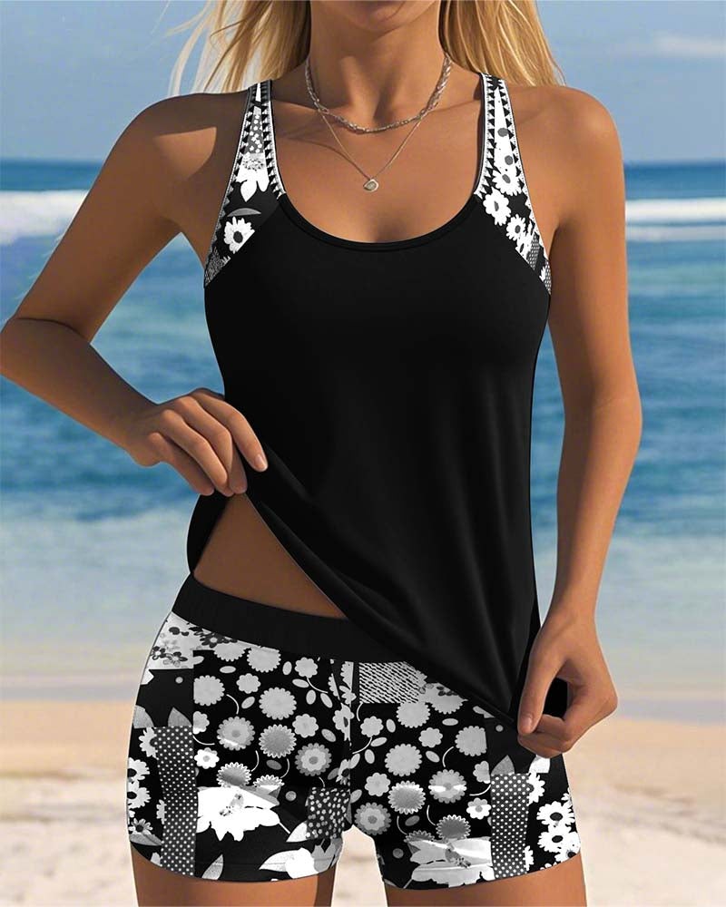Open-back tankini set – colourway option