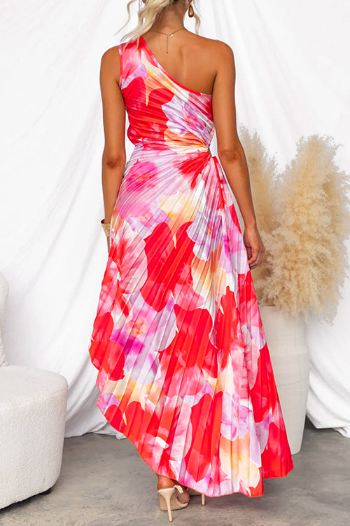 Women's pleated one-shoulder dress – alternate view