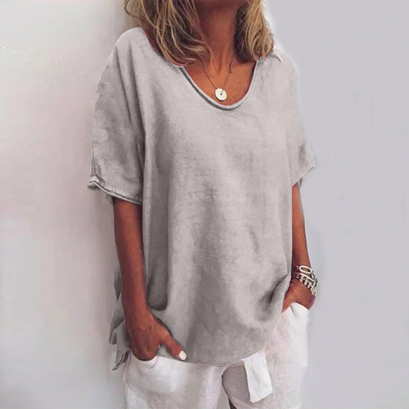Relaxed curved hem T-shirt – colour option