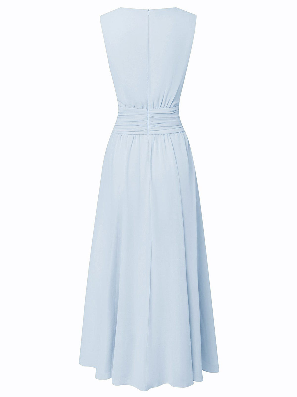 Sleeveless ruched A-line maxi dress – colour option