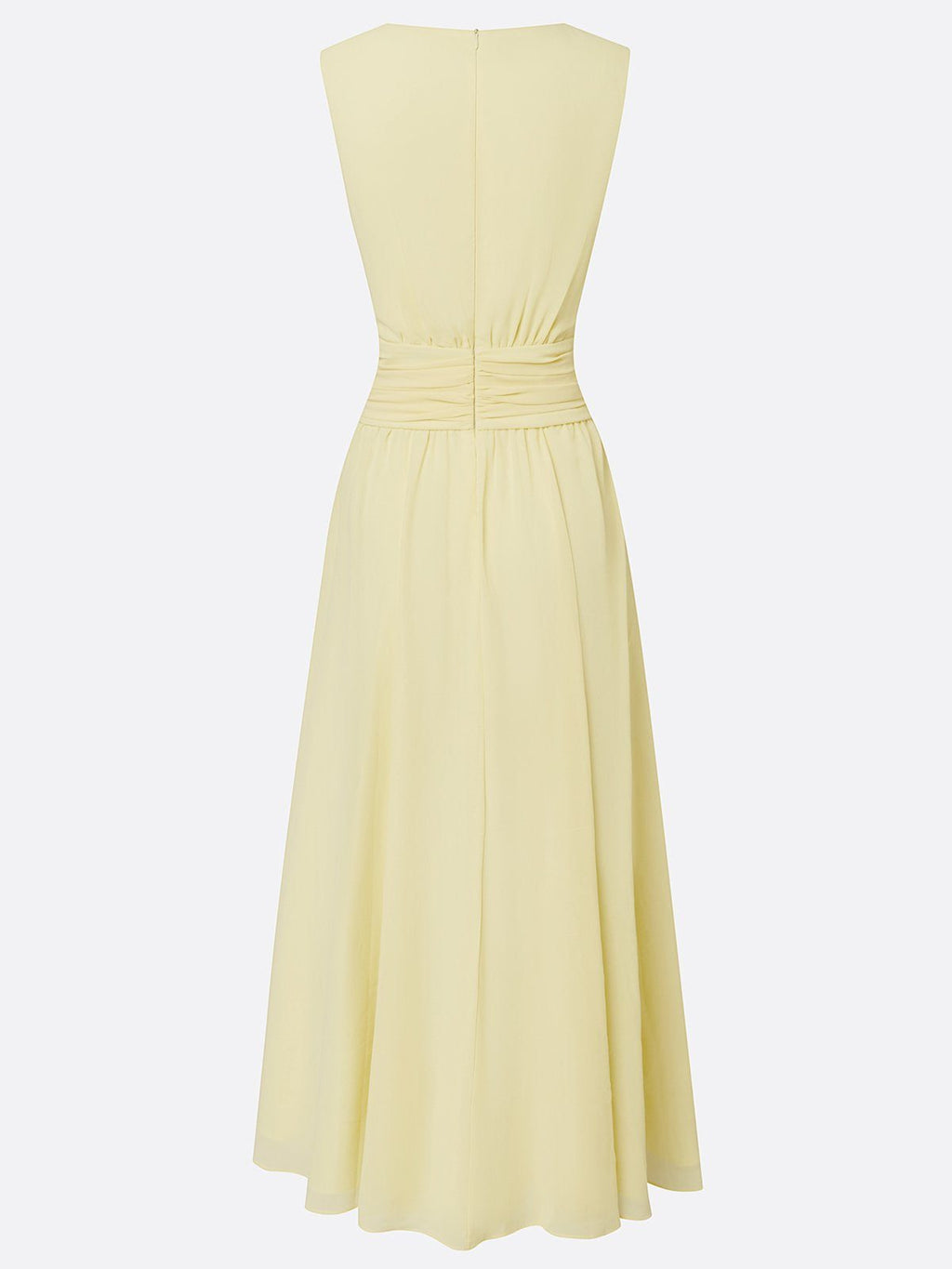 Women's Sleeveless Ruched-Waist A-Line Maxi Dress