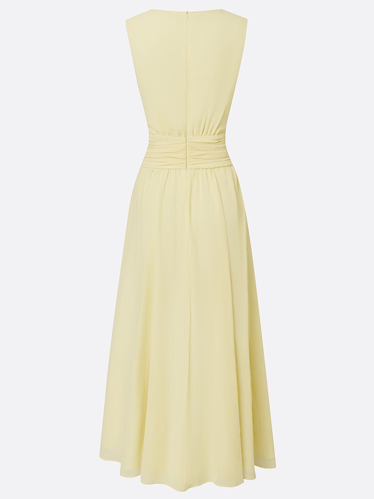 Women's Sleeveless Ruched-Waist A-Line Maxi Dress