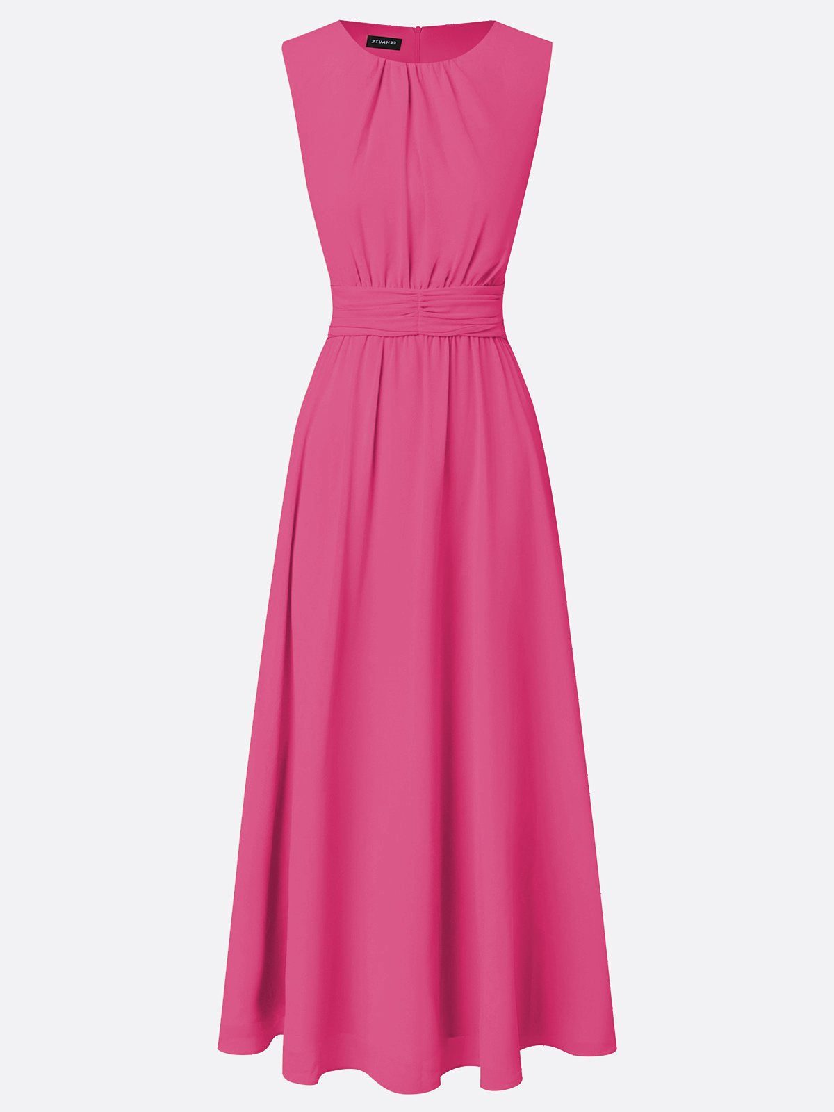 Women's Sleeveless Ruched-Waist A-Line Maxi Dress