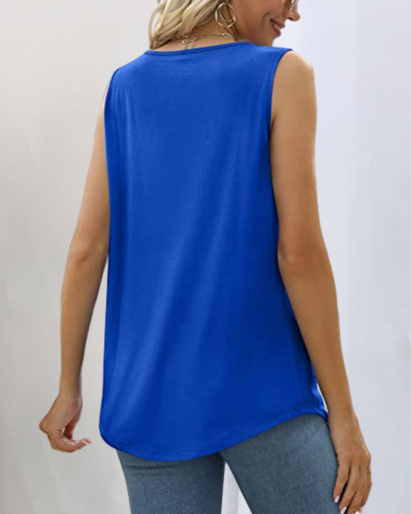 Square neck pleated tank top – alternate view