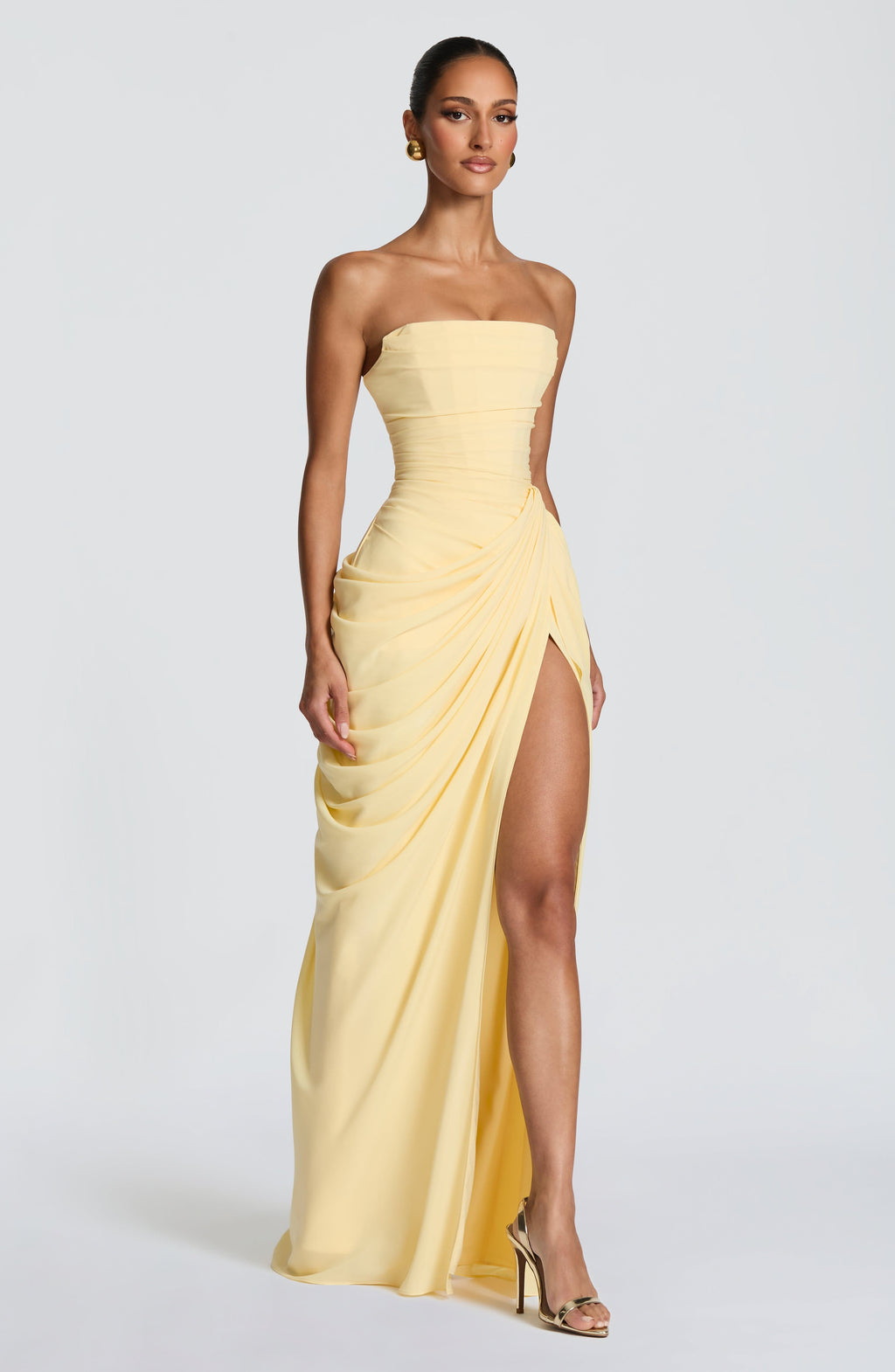Strapless ruched maxi dress – alternate view