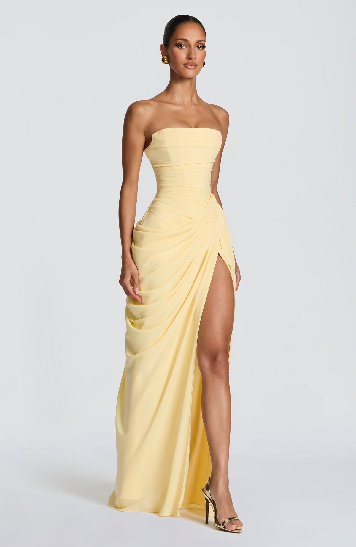 Strapless ruched maxi dress – alternate view