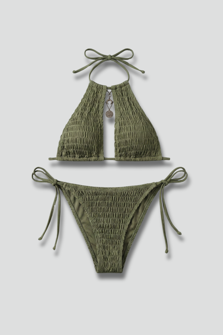 Triangle halter tie-side bikini – alternate view